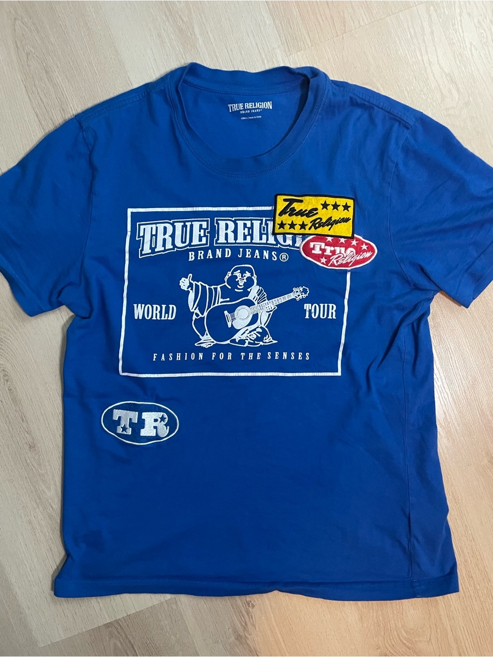 True Religion Royal Blue Short Sleeve Logo Patch Tee